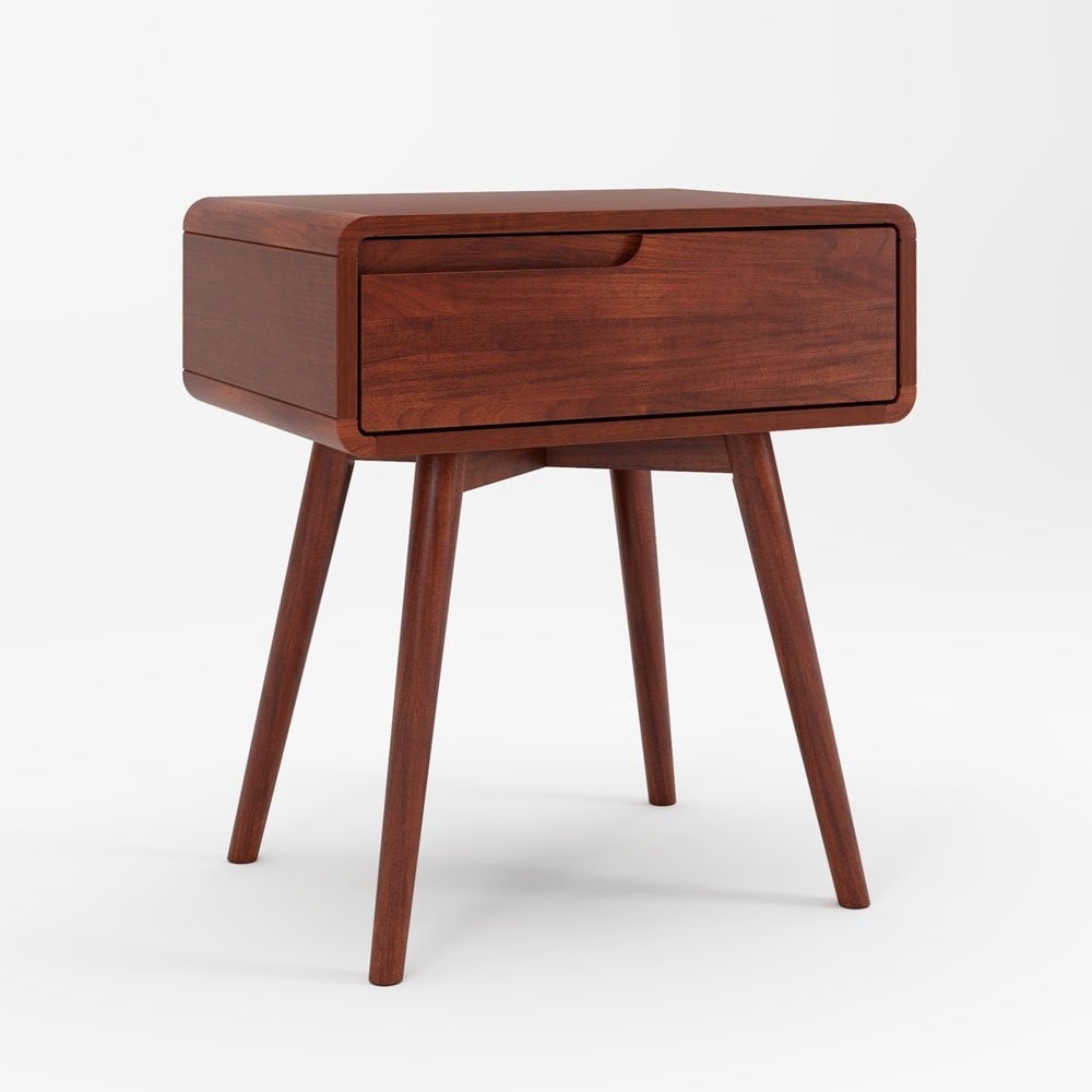 Mesa de Cabeceira Belkis com Gaveta Estrutura Madeira Eucalipto