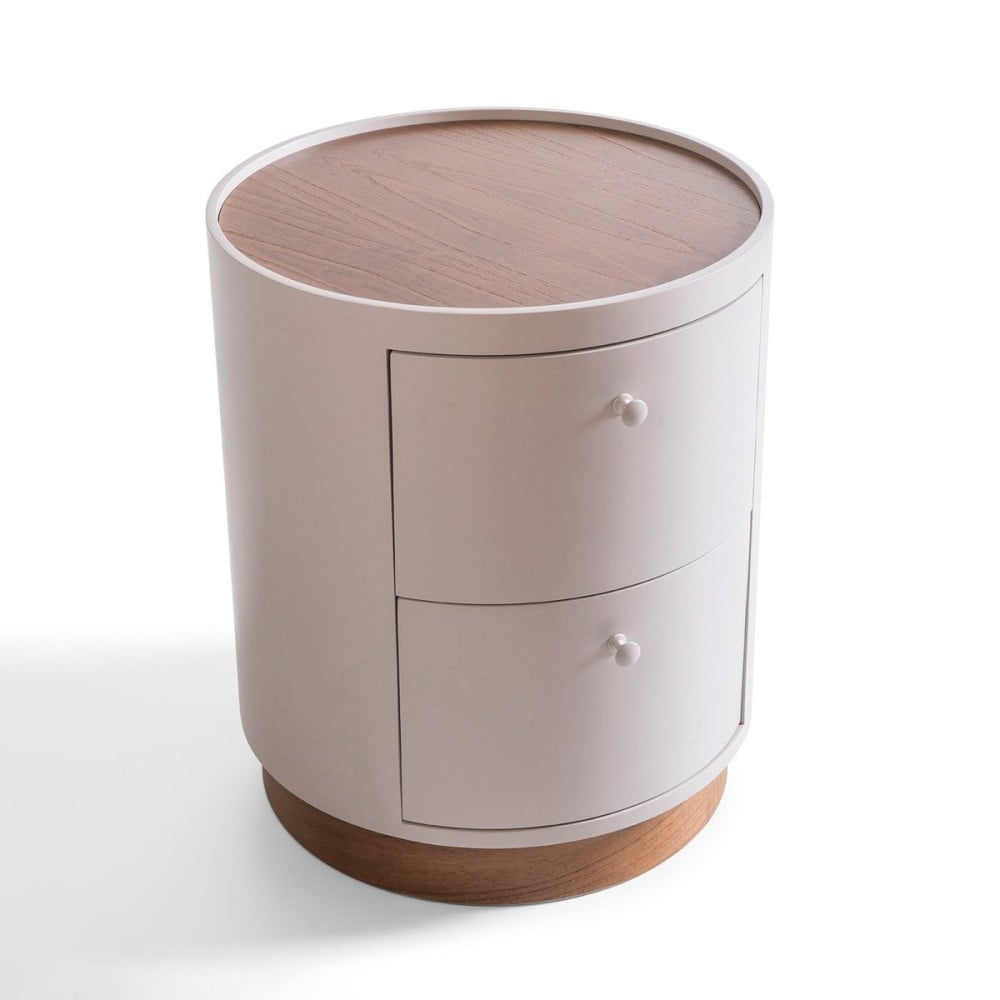 Mesa de Cabeceira Sellium com 2 Gavetas Tampo Bandeja e Base Laminada Estrutura Pintura Laca Fosca