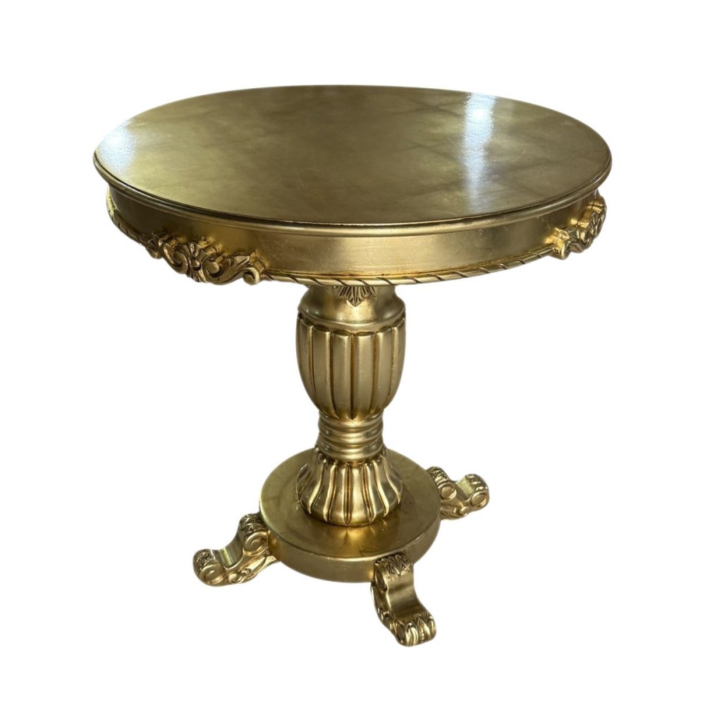 Mesa de Canto Imperatriz Base Torneada Madeira Maciça Design Artesanal