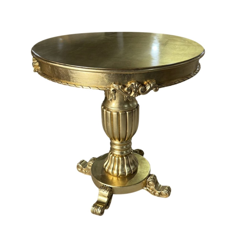 Mesa de Canto Imperatriz Base Torneada Madeira Maciça Design Artesanal