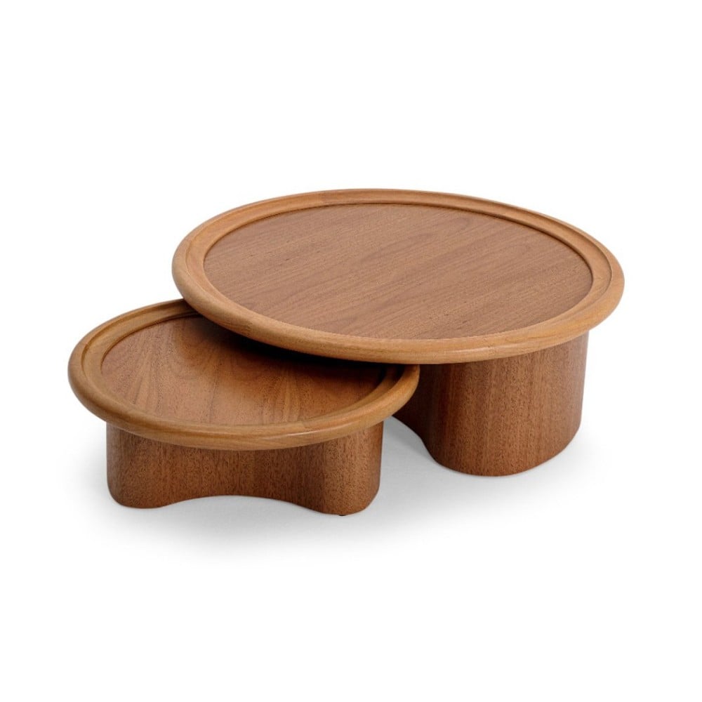 Mesa de Centro Dune Tampo Laminado com Moldura e Base em Madeira Maciça