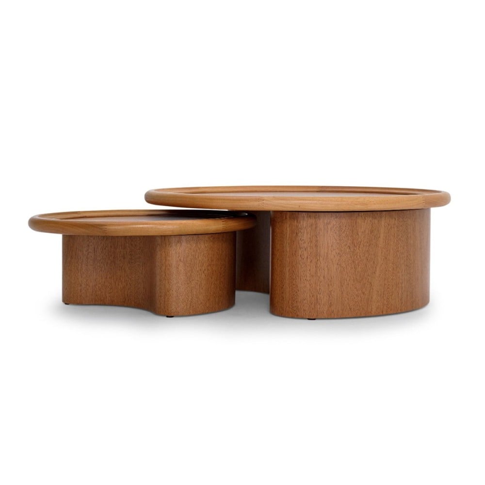 Mesa de Centro Dune Tampo Laminado com Moldura e Base em Madeira Maciça