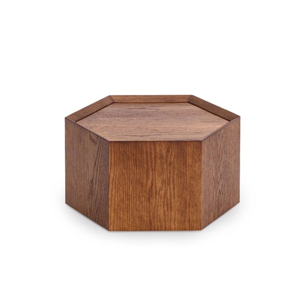 Mesa de Centro Favius ✓Hexagonal ✓Tampo com Bordas Chanfradas Interna ✓Estrutura Laminada 