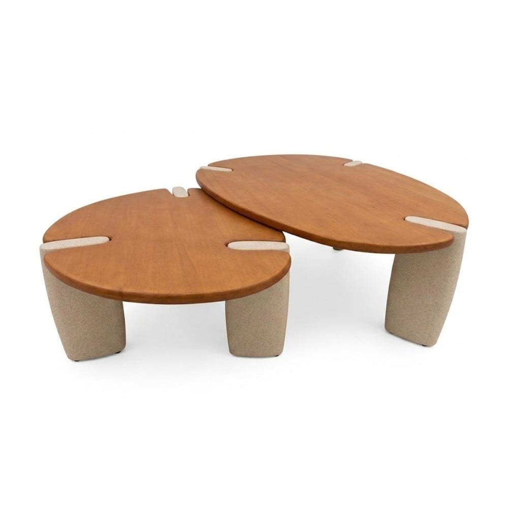 Mesa de Centro Faye Duo II Tampo Laminado Bases em Mineral Design by Studio 3 Design