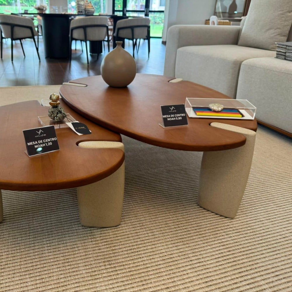 Mesa de Centro Faye Duo II Tampo Laminado Bases em Mineral Design by Studio 3 Design