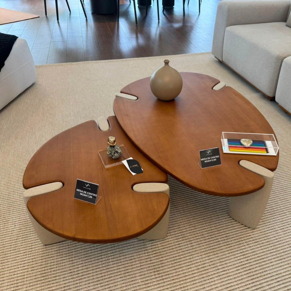 Mesa de Centro Faye Duo II Tampo Laminado Bases em Mineral Design by Studio 3 Design