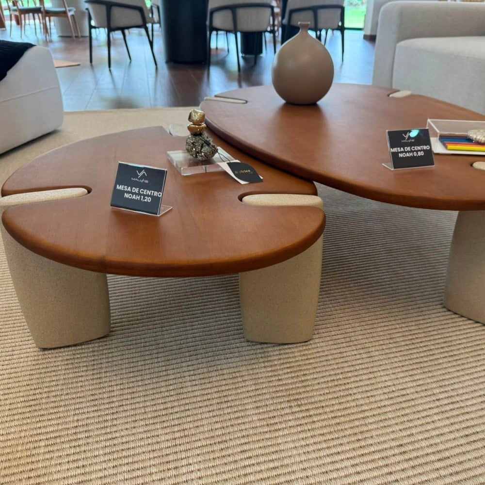 Mesa de Centro Faye Duo II Tampo Laminado Bases em Mineral Design by Studio 3 Design