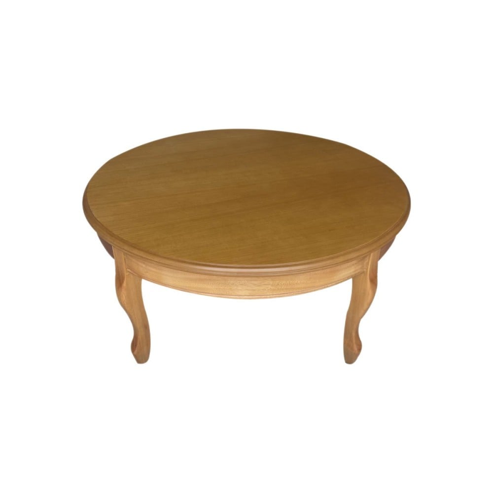 Mesa de Centro Inglesa Redonda Madeira Eucalipto Design de Luxo Peça Artesanal