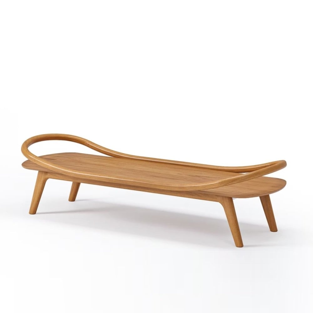Mesa de Centro Janyus Estrutura Madeira Eucalipto e Lâmina Natural de Cinamomo Design by Jhoel Silva