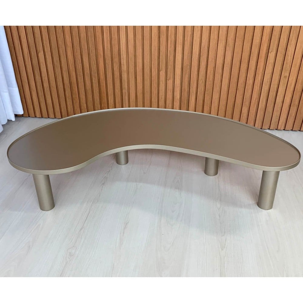Mesa de Centro Lytus Design Orgânico Estrutura Laqueada Bases Cilíndricas