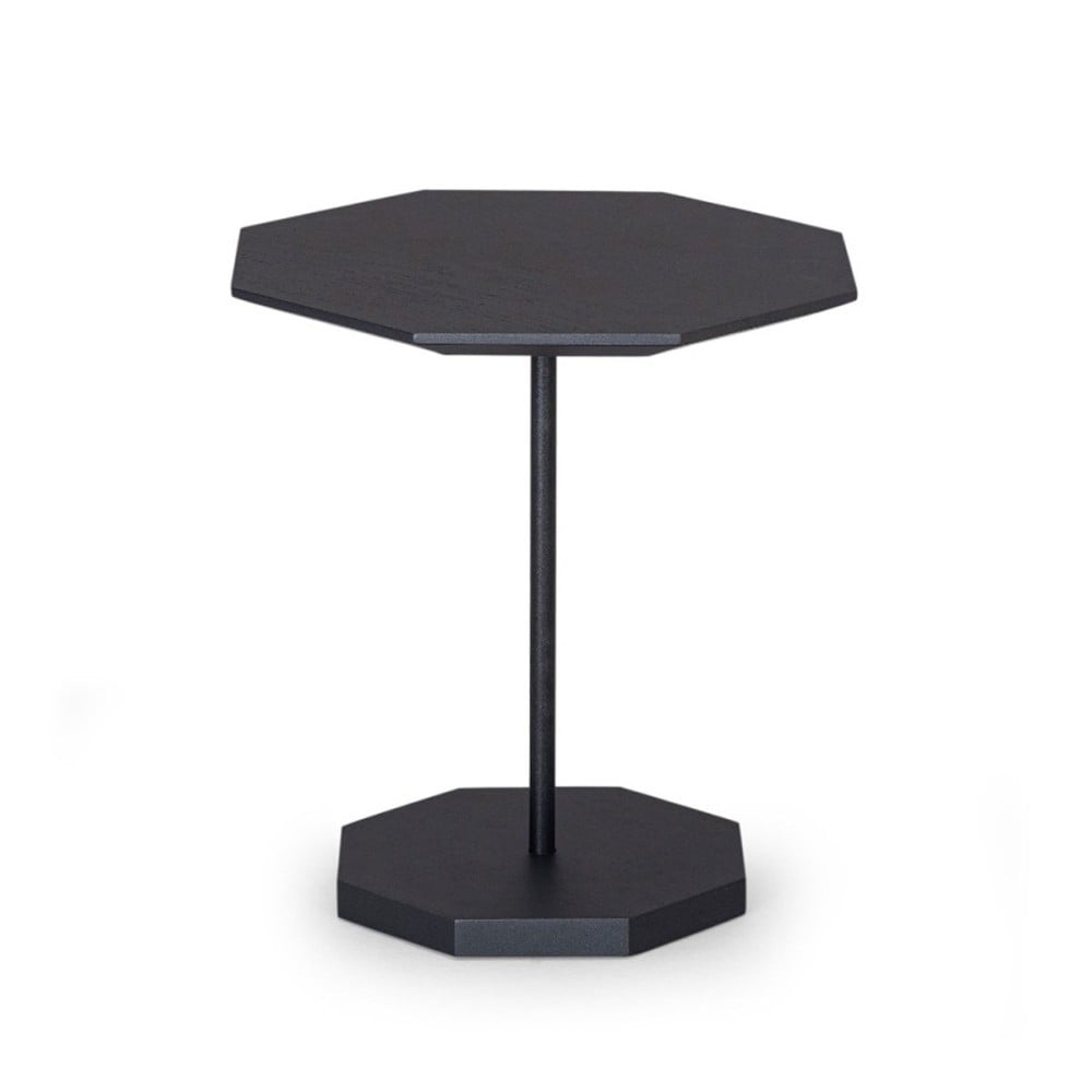 Mesa de Centro Ottus Octagonal Tampo Laminada Base em Madeira Maciça e Haste Tubular Metálica