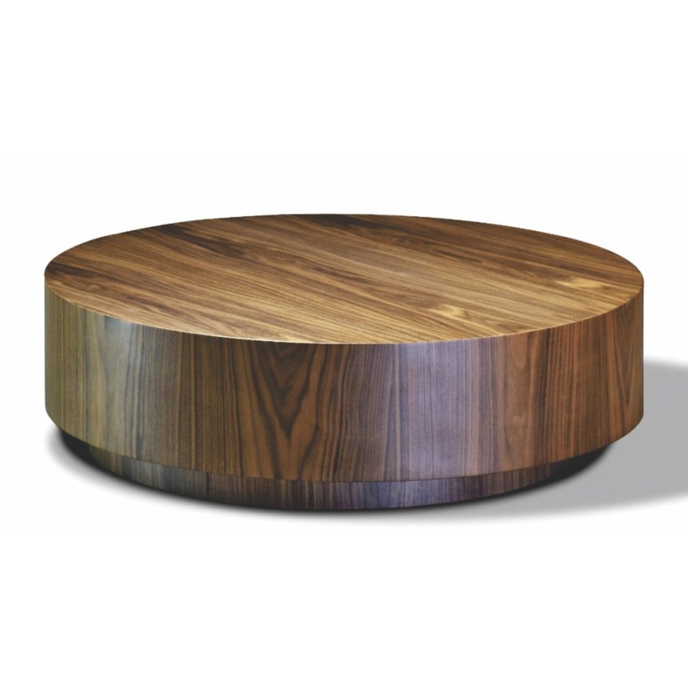 Mesa de Centro Shaine Redonda Estrutura em Lâmina Natural de Madeira