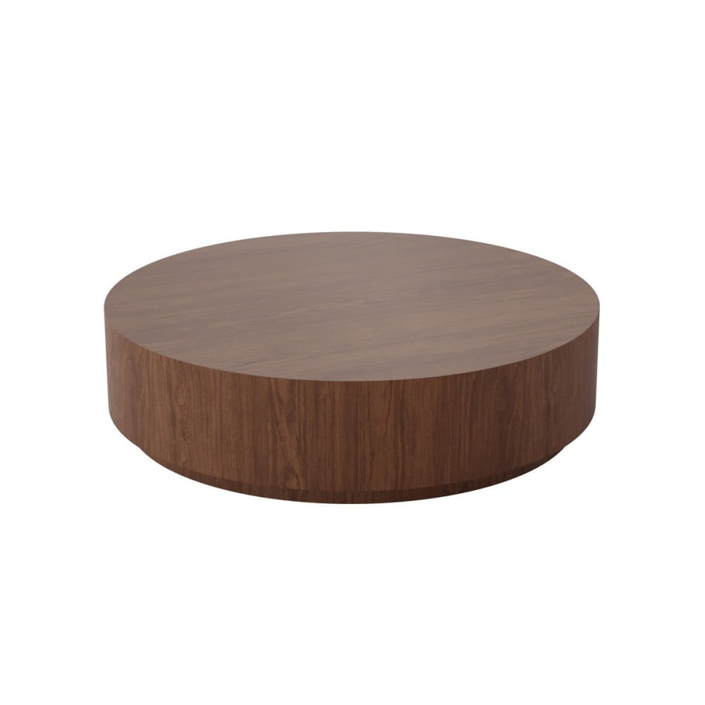 Mesa de Centro Shaine Redonda Estrutura em Lâmina Natural de Madeira