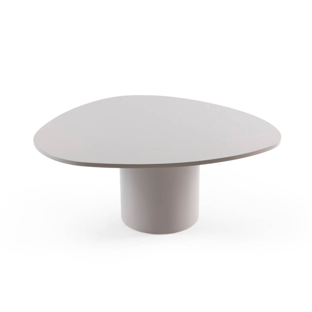 Mesa de Centro Tartuggon II Design Orgânico Tampo Laqueado Base Compensado Laqueado Base Central Cilíndrica