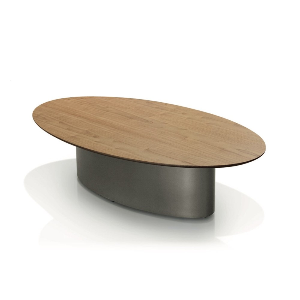Mesa de Centro Bold Design Elíptico com Tampo Laminado e Base Laqueada Design by Studio 3 Design