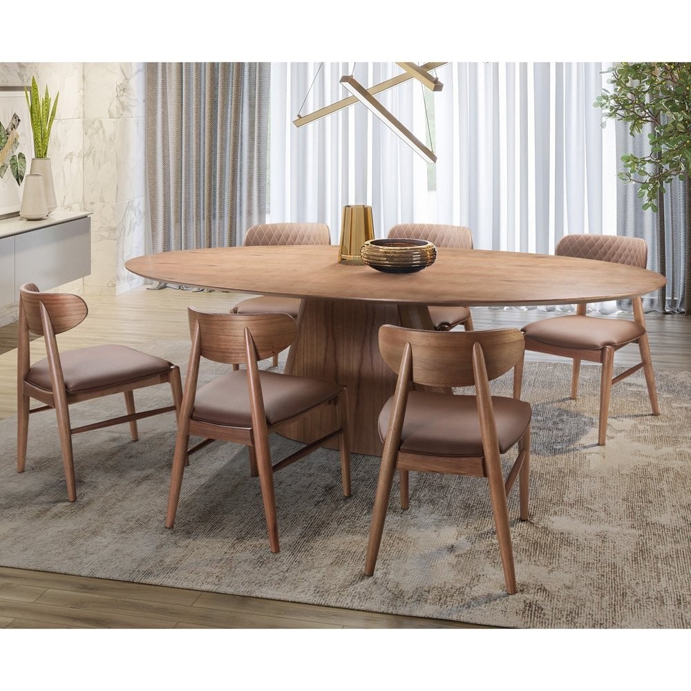 Mesa de Jantar Camila Oval Design Atemporal