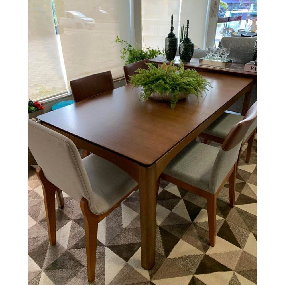 Mesa de Jantar Eury Tampo Laminado Cinamomo Design Atemporal e Moderno Design by Estúdio Casa A