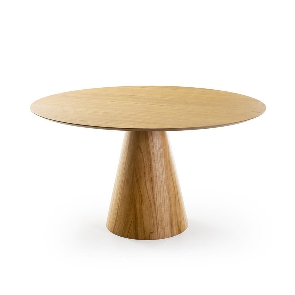Mesa de Jantar Jaxon Tampo Lâmina Cinamomo Base Tingida