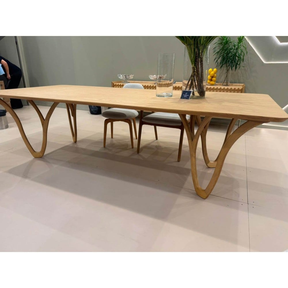 Mesa de Jantar Lilliah Tampo Retangular Laminado Base Madeira de Manejo Design by Studio 3 Design