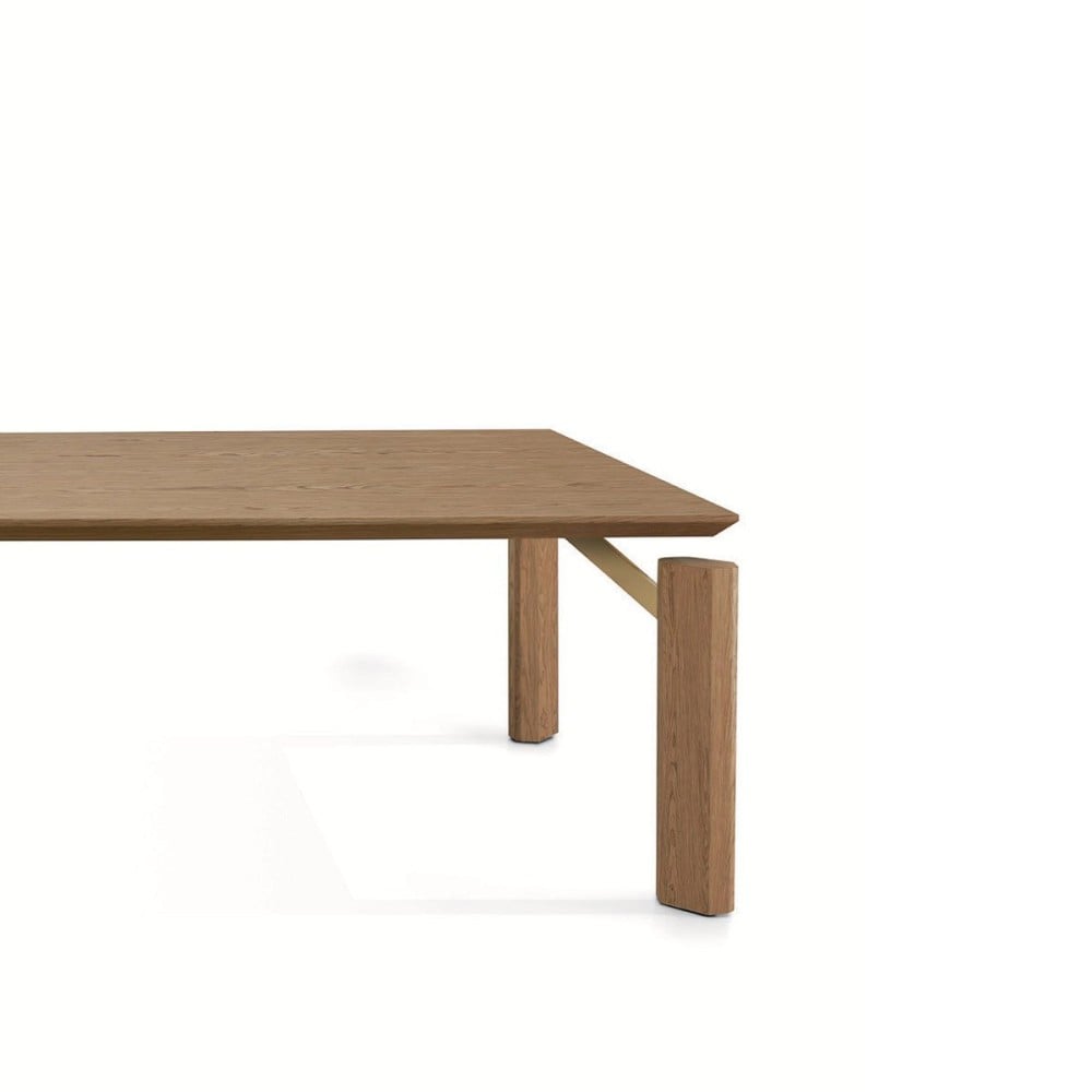 Mesa de Jantar Neo Retangular Base Madeira de Manejo Design by Traço Design