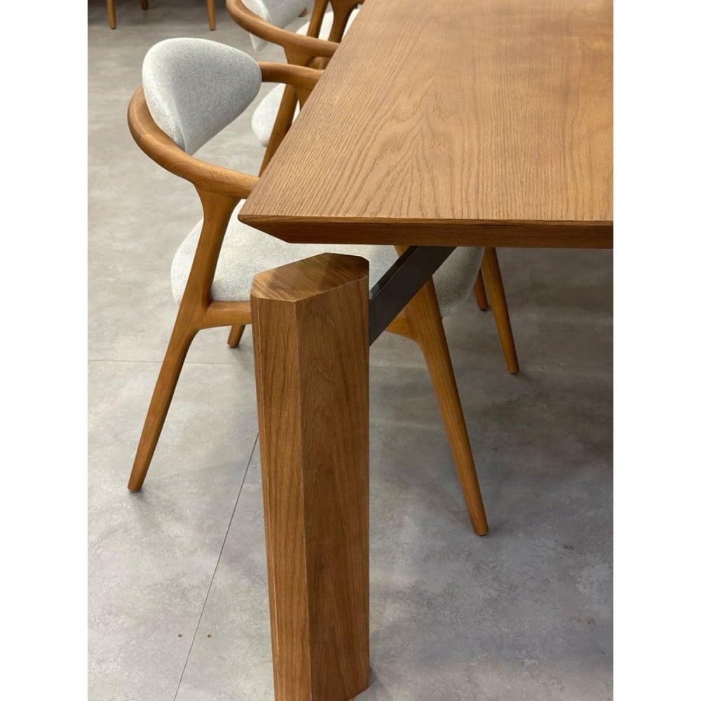 Mesa de Jantar Neo Retangular Base Madeira de Manejo Design by Traço Design