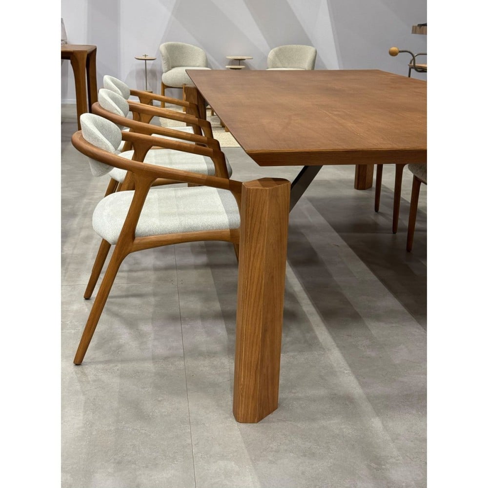 Mesa de Jantar Neo Retangular Base Madeira de Manejo Design by Traço Design