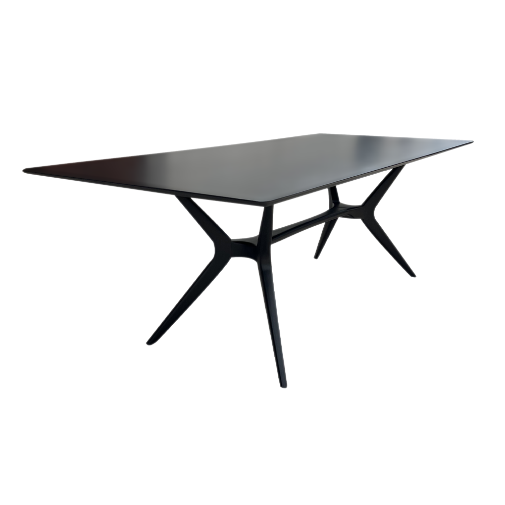 Mesa de Jantar Pé Palito Retangular Madeira Maciça Design Retrô