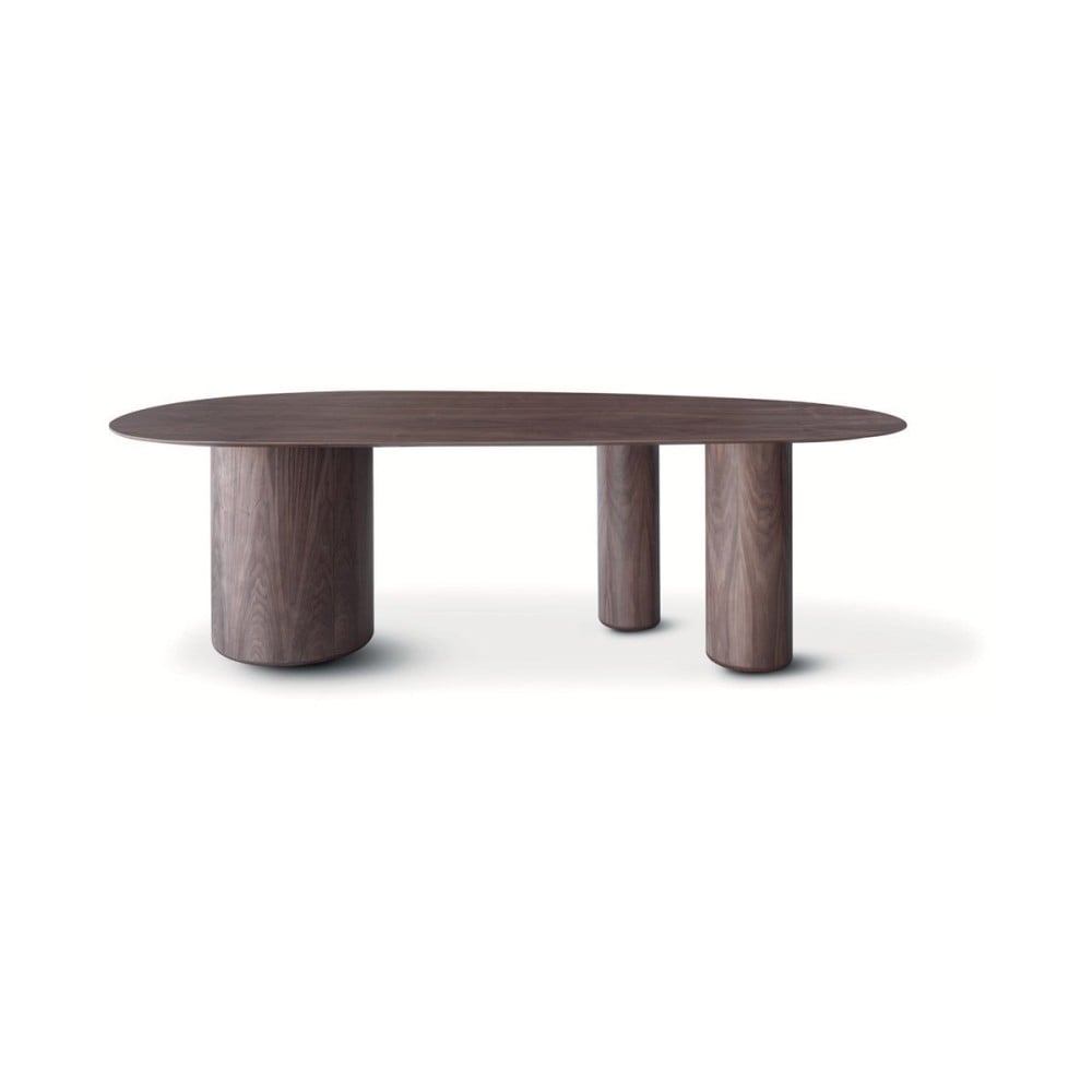 Mesa de Jantar Tibet Design Orgânico Tampo Lâmina Nogueira Base Laminada Design by Studio 3 Design