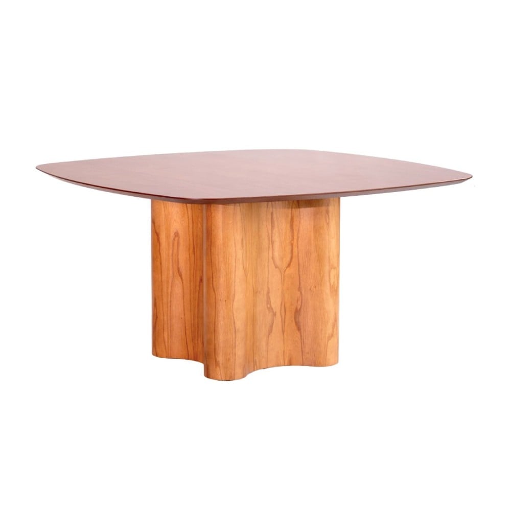 Mesa de Jantar Tania Tampo Quadrado Estrutura em Laminado em Cinamomo