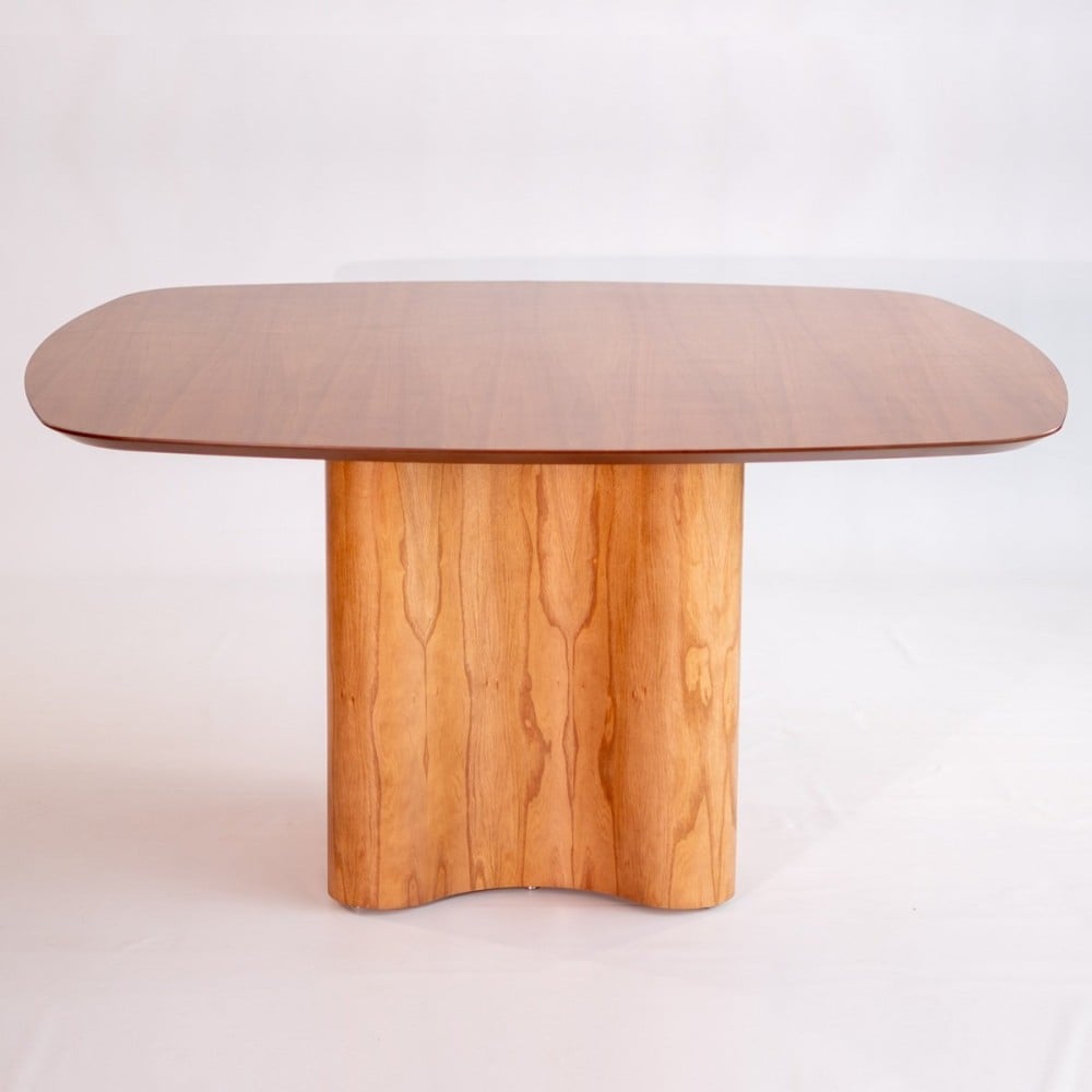 Mesa de Jantar Tania Tampo Quadrado Estrutura em Laminado em Cinamomo