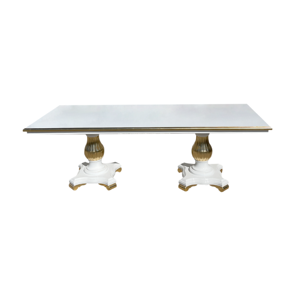 Mesa de Jantar Versalhes Luxo Madeira Maciça Eucalipto Design Clássico