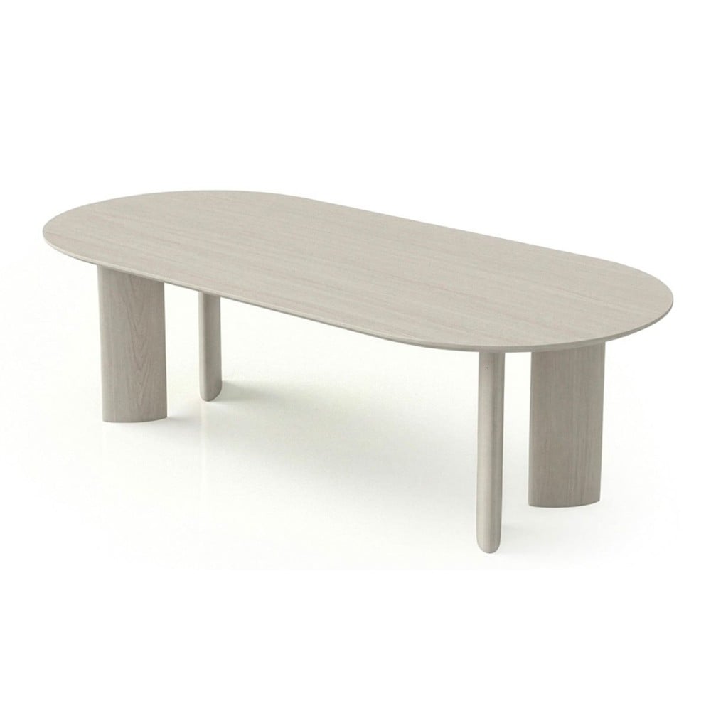 Mesa de Jantar Viken Design Oblongo Tampo Lâmina Cinamomo Base Tingida
