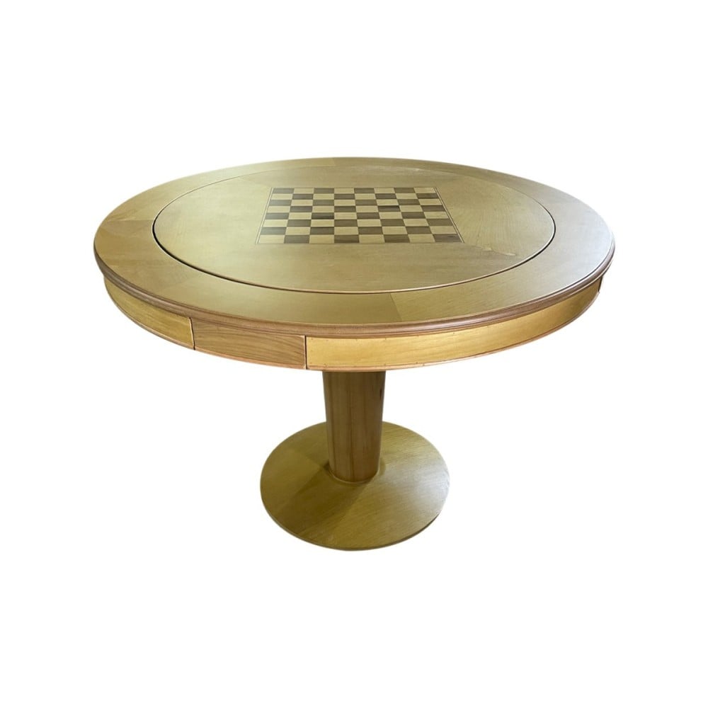 Mesa de Jogo Lugano com Gavetas Toch e Porta Copos Personalizado Madeira Maciça Design Clássico