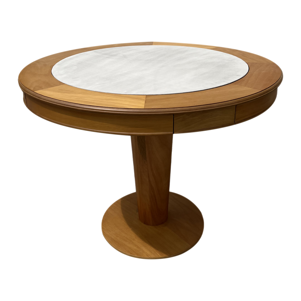 Mesa de Jogos Cartas Lugano Mel com Gavetas Touch e Porta Copos Tampo Reversível Design Clássico