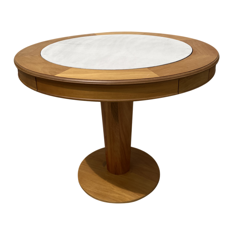 Mesa de Jogos Cartas Lugano Mel com Gavetas Touch e Porta Copos Tampo Reversível Design Clássico