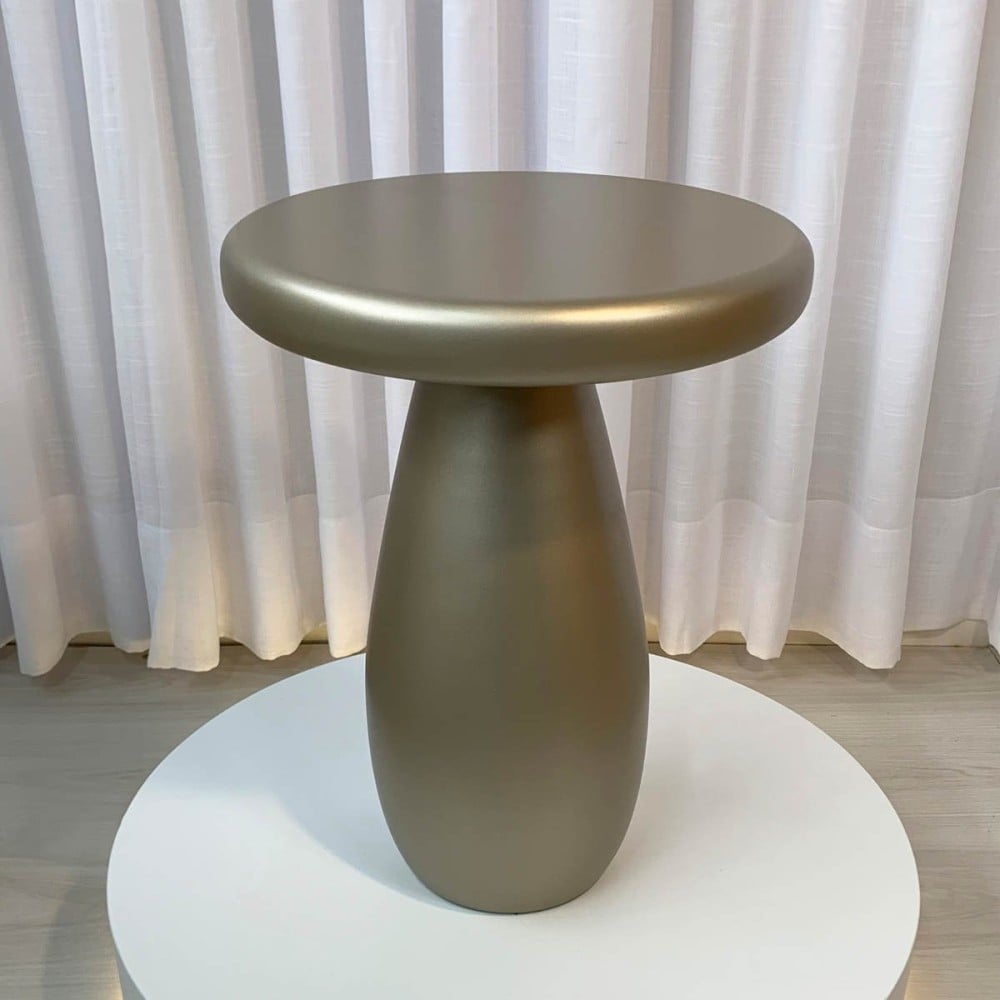 Mesa Lateral Adans Design Redondo Estrutura Madeira Maciça