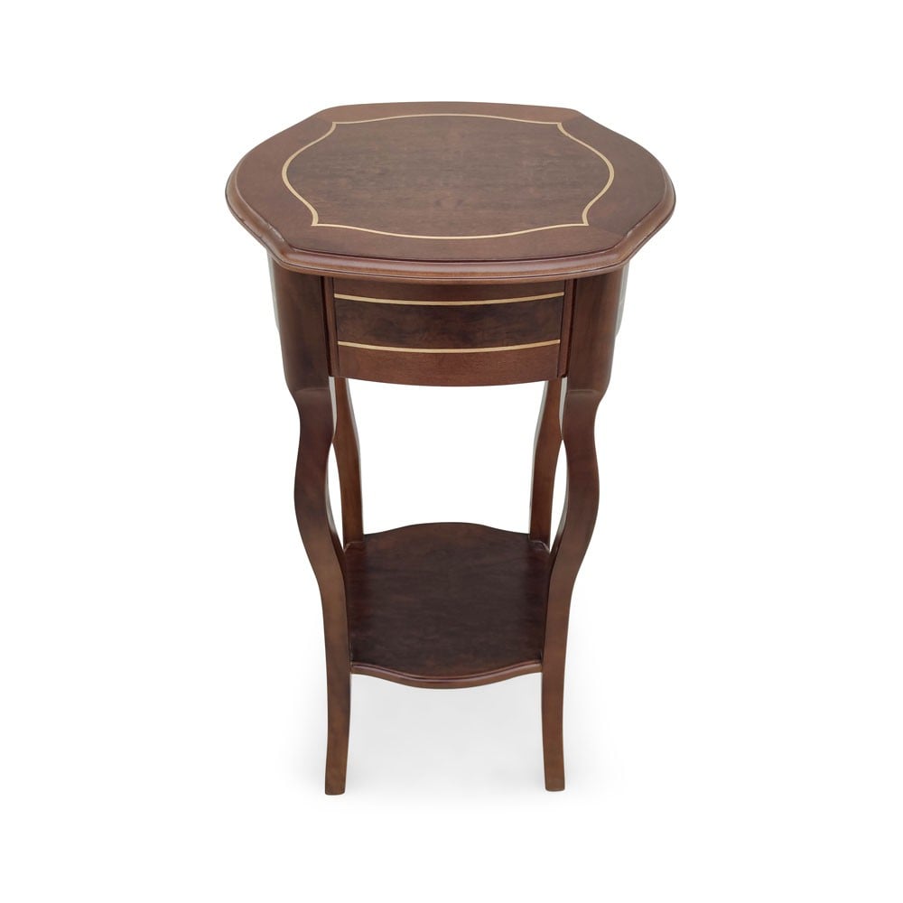 Mesa Lateral Bali Personalizado Madeira Maciça Detalhe em Marchetaria Design Clássico