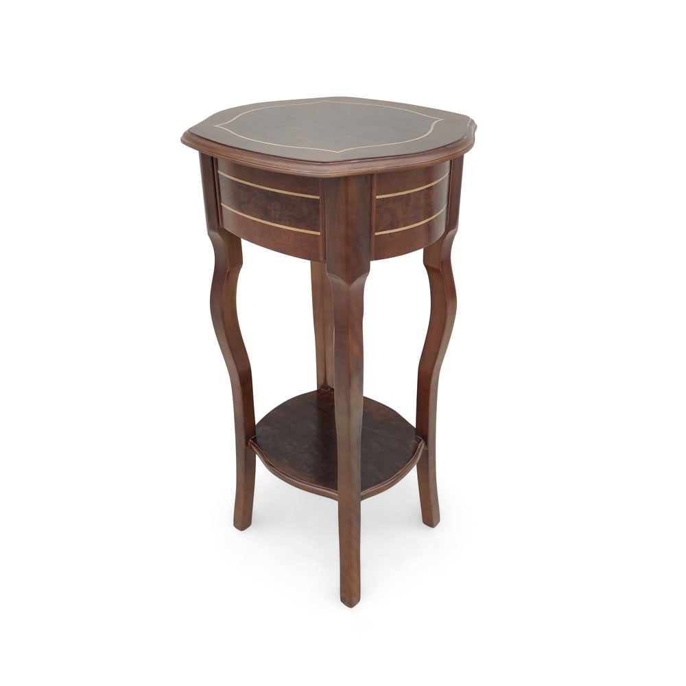 Mesa Lateral Bali Personalizado Madeira Maciça Detalhe em Marchetaria Design Clássico