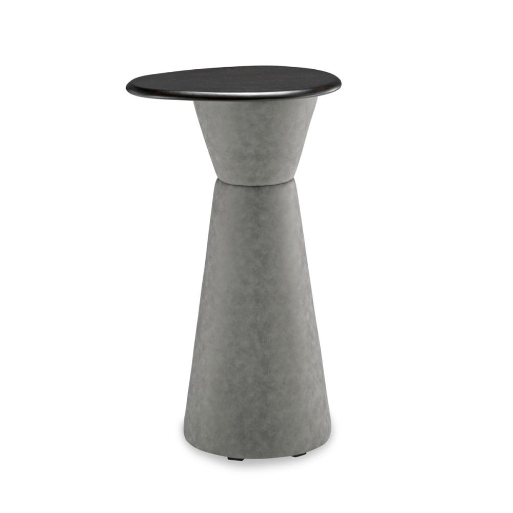 Mesa Lateral Dover II Tampo Orgânico em Madeira e Base de Cone Duplo Revestida