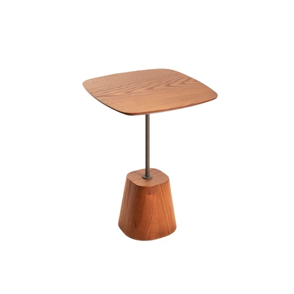 Mesa Lateral Fyllon II Design Quadrado Estrutura Madeira Laminada Haste em Aço