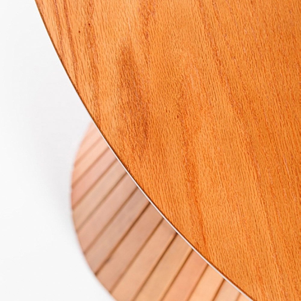 Mesa Lateral Sândalo Design Orgânico Tampo Laminado Base Ripado Madeira Maciça Tauari