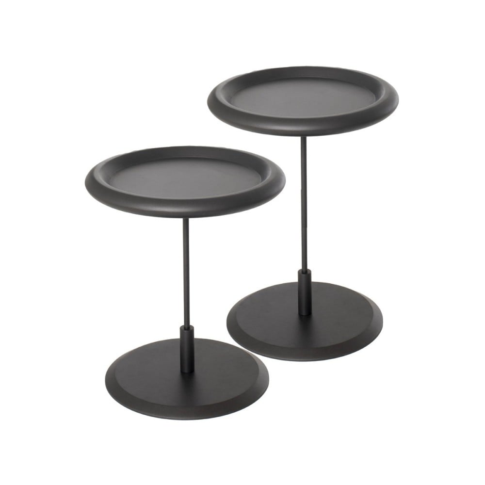 Mesa Lateral Surya Tampo Redondo em Madeira Haste em Metal