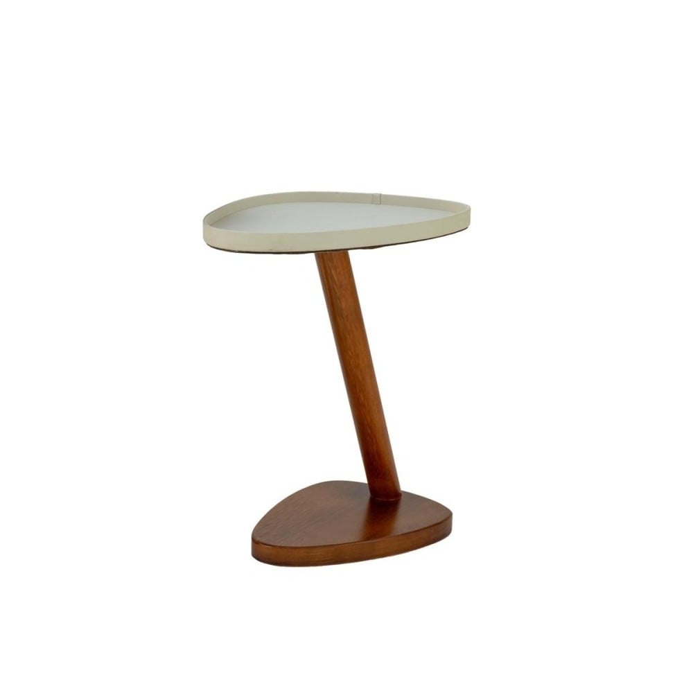 Mesa de Apoio Lateral Thalos Design Orgânico Tampo Bandeja Estrutura em Madeira Eucalipto