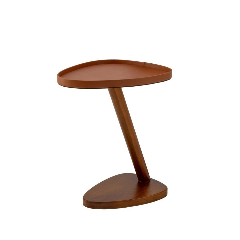 Mesa de Apoio Lateral Thalos Design Orgânico Tampo Bandeja Estrutura em Madeira Eucalipto