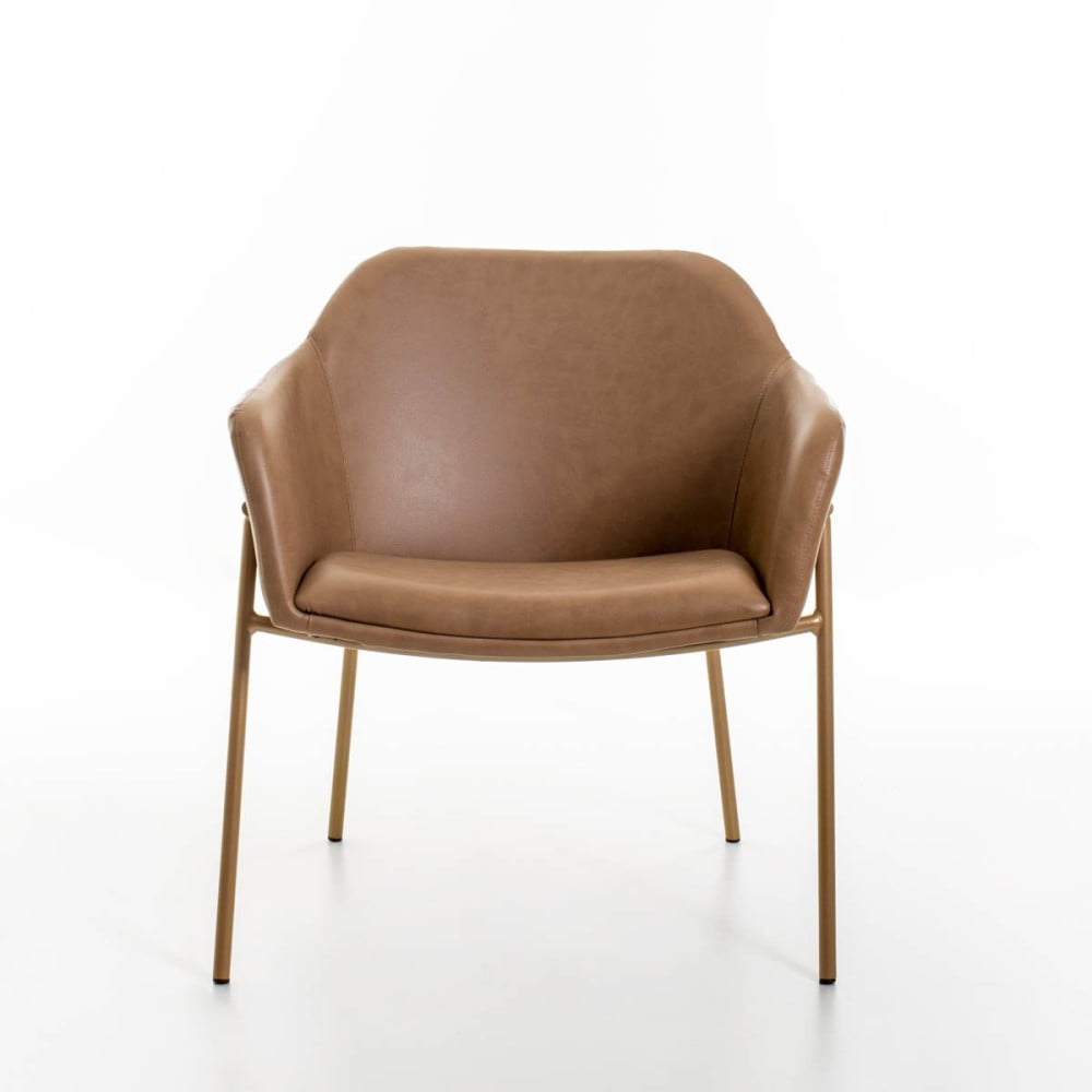Poltrona Abel Estofada Estrutura Multilaminada Base Aço Carbono