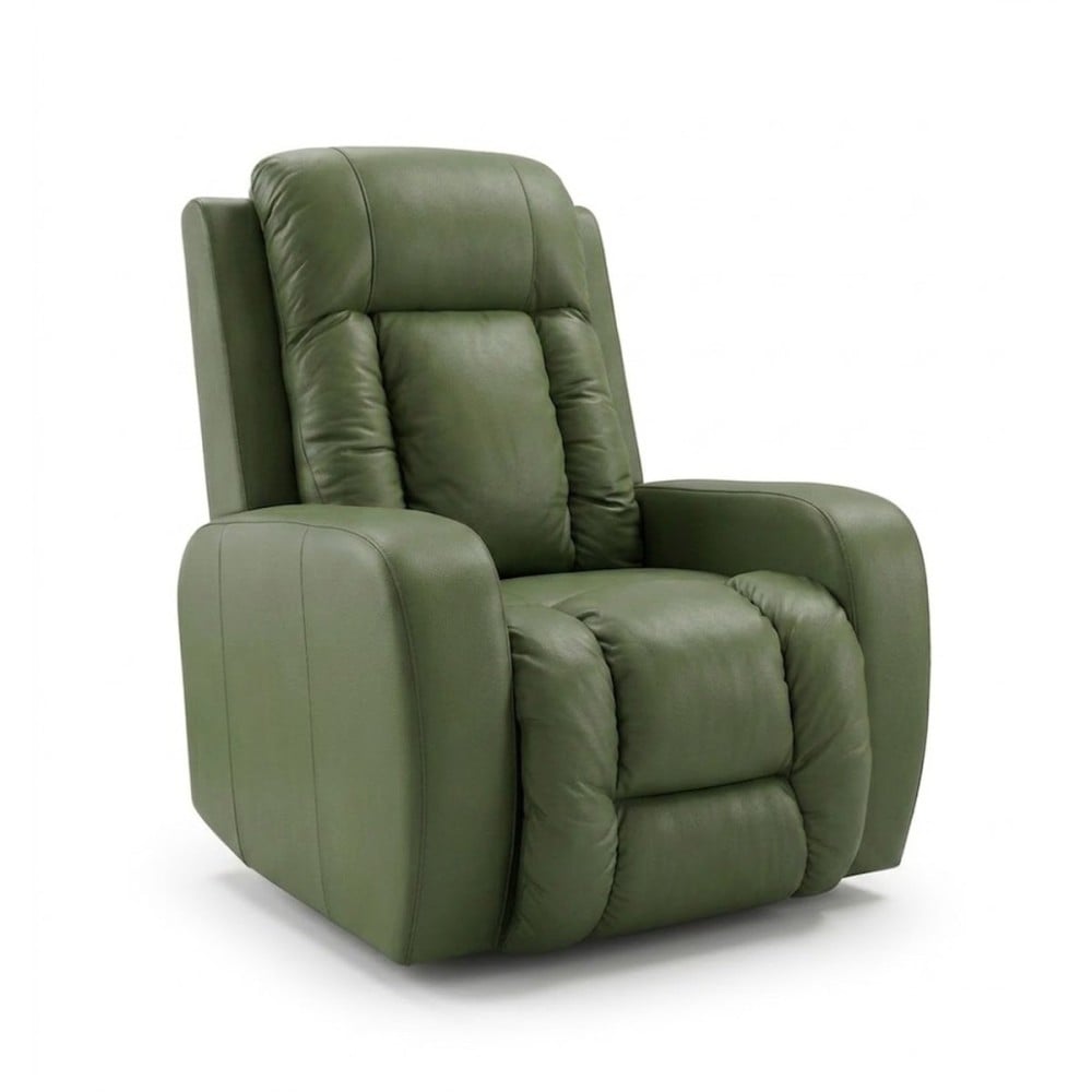 Poltrona Emilla Glider Elétrica Relax com USB Integrado em Couro Legítimo Base Metálica