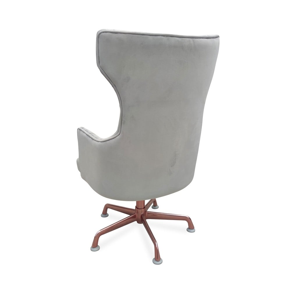 Poltrona Giratória Berger Gold Rose Base Alumínio Ajuste de Altura e Relax Design Clássico