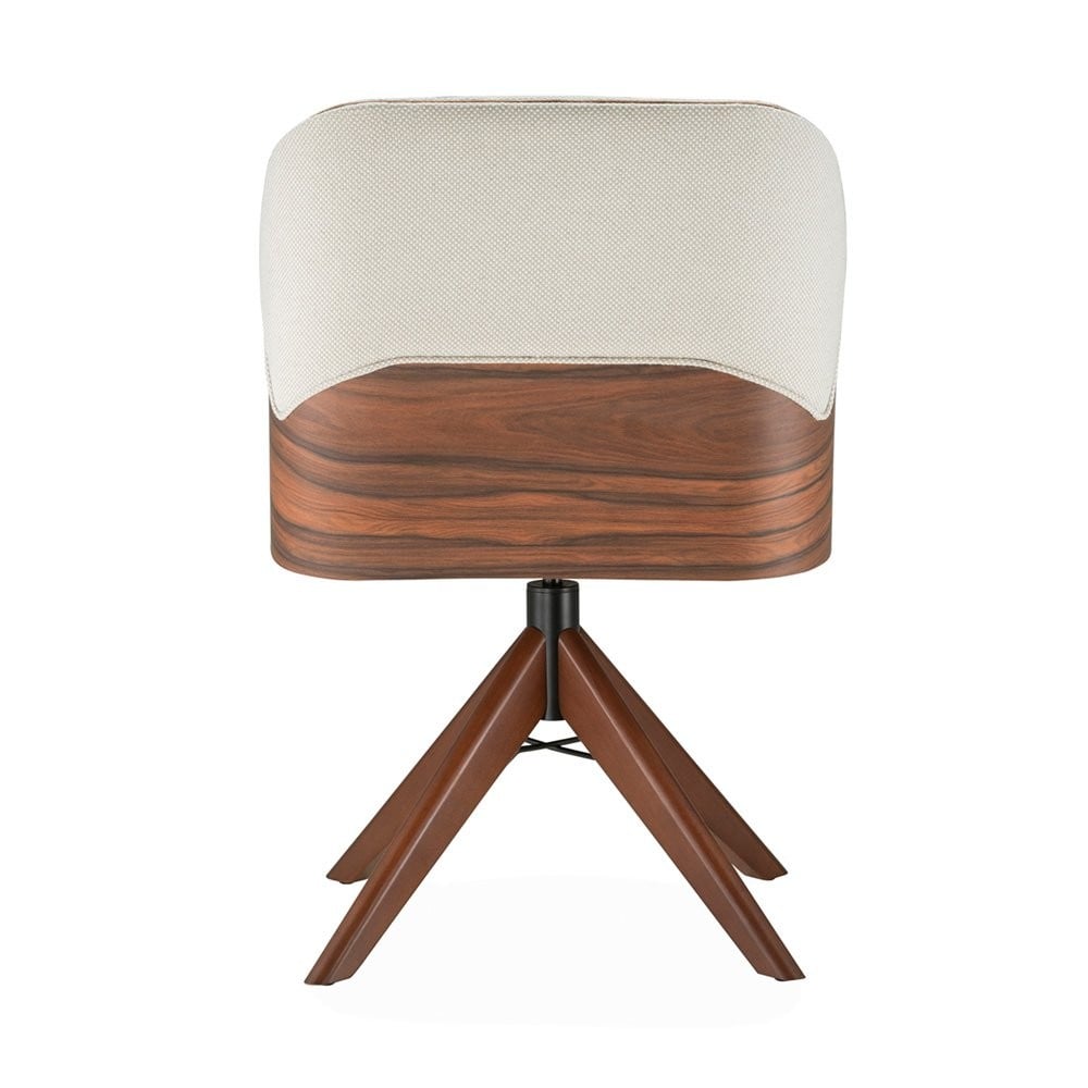 Poltrona Giratória Mellany Estofada Encosto Laminado com Detalhe Estofado Atrás Base com Laminado Melamínico