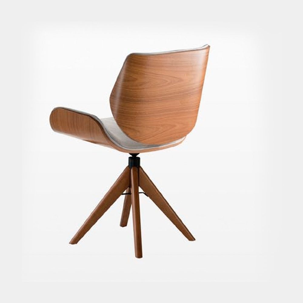 Poltrona Giratória Rayssa Assento Estofado Encosto Laminado com Estofado Base com Laminado Melamínico
