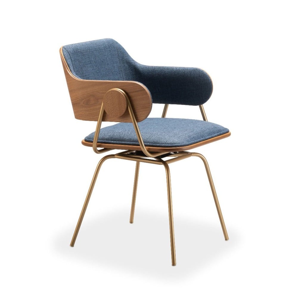 Poltrona Giratória Tayanna Assento Estofado com Base Laminada Encosto Laminado com Estofado Base em Aço Carbono